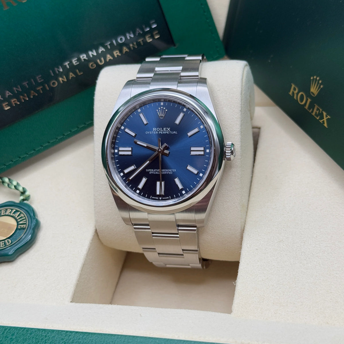 【1:1 Super Clone】 Oyster Perpetual 41mm 124300-0003 Oyster Perpetual Stainless Steel Blue Index Dial Watch