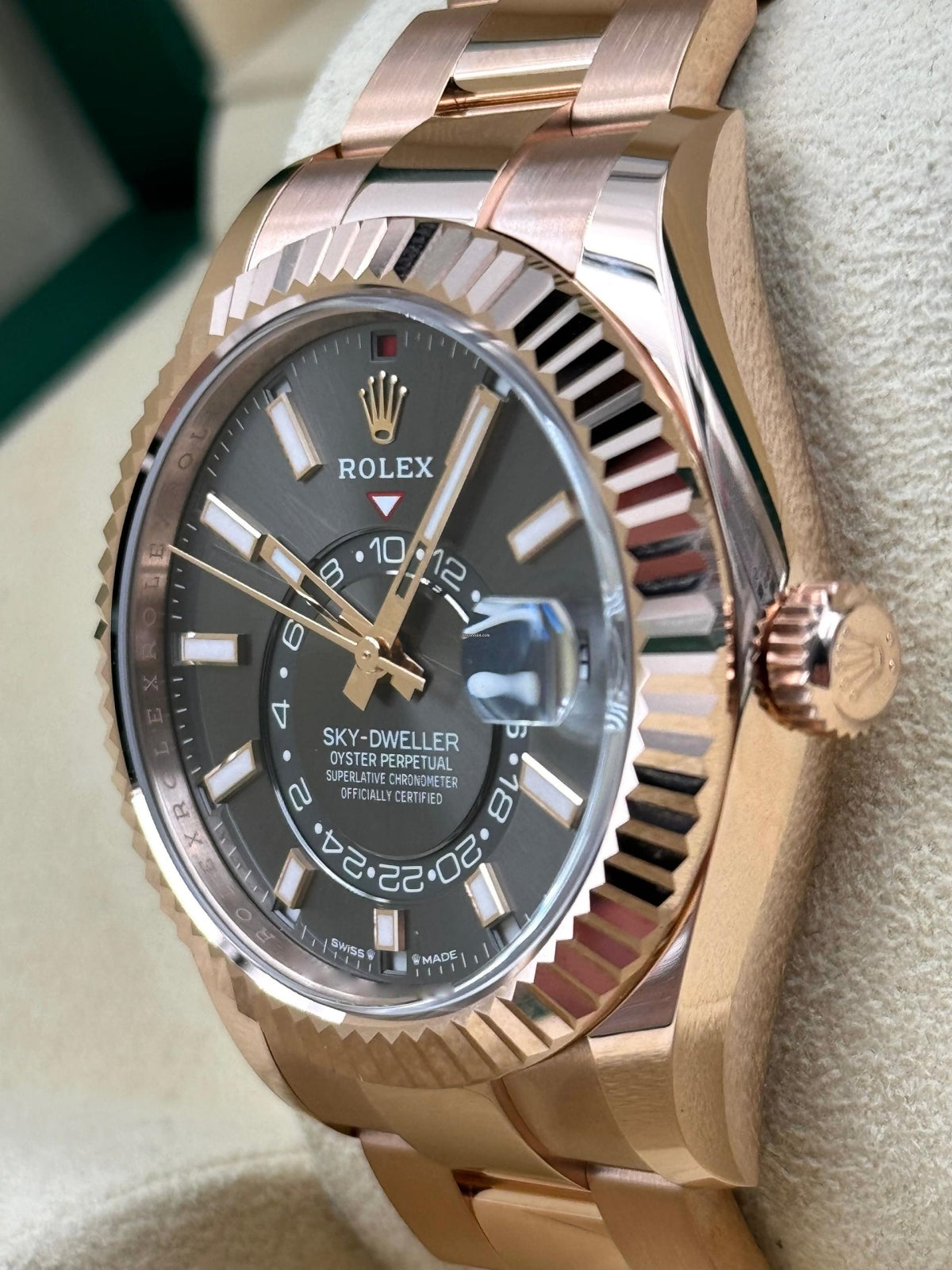 【1:1 Super Clone】  Sky-Dweller 42mm 336935-0004/0008 Rose Gold Rhodium Dial Oyster