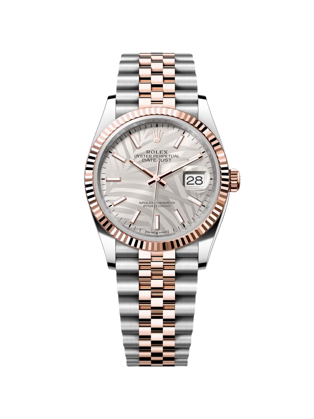 【1:1 Super Clone】  Datejust 36mm 126231 Silver Palm Motif Dial Oyster Bracelet