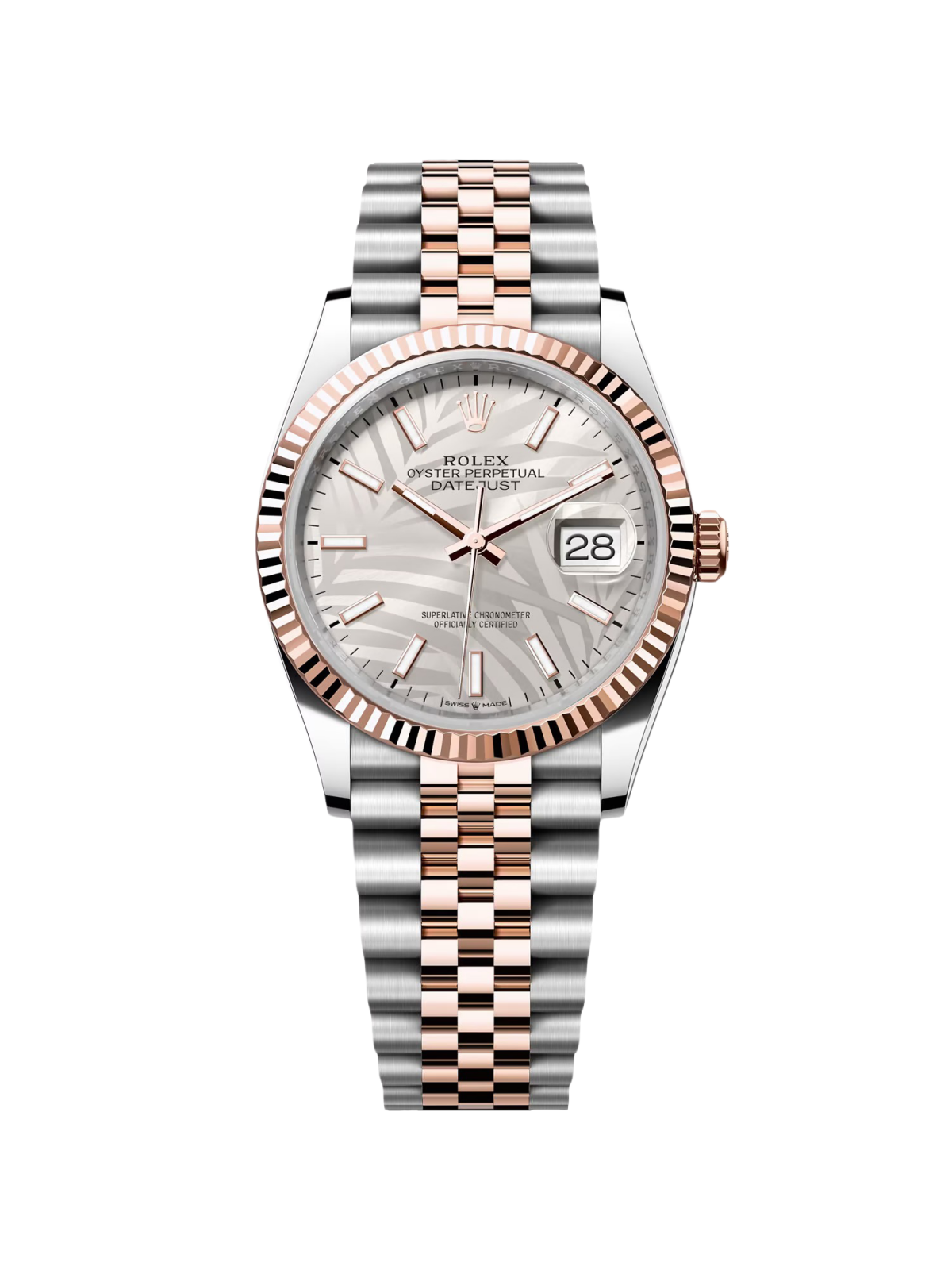 【1:1 Super Clone】  Datejust 36mm 126231 Silver Palm Motif Dial Oyster Bracelet