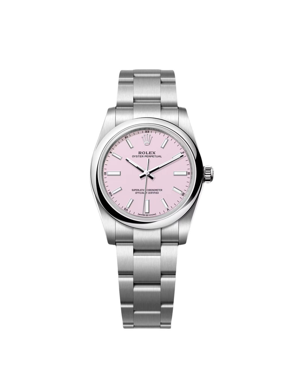 【1:1 Super Clone】 Oyster Perpetual 34mm 124200-0009 Pink Dial Oyster Stainless Steel Bracelet Watch