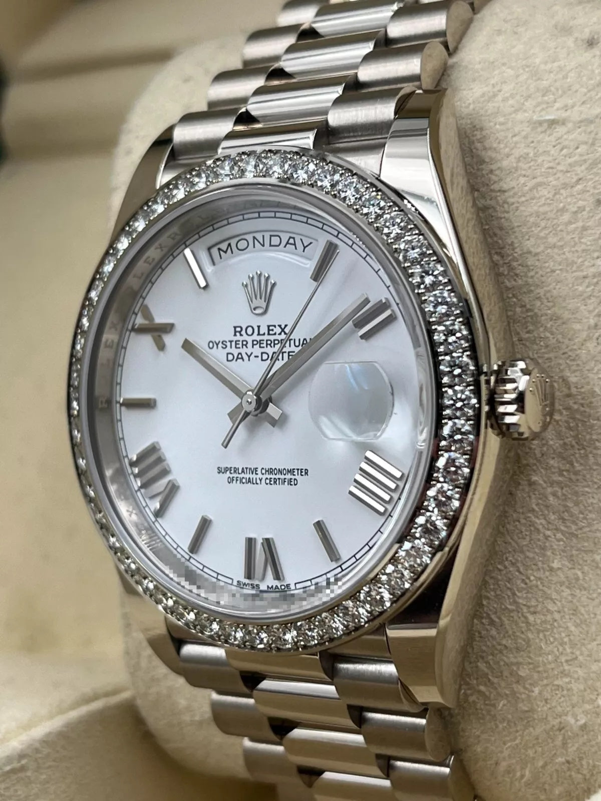 【1:1 Super Clone】  Day-Date 40mm 228349RBR-0039 White Dial President Bracelet