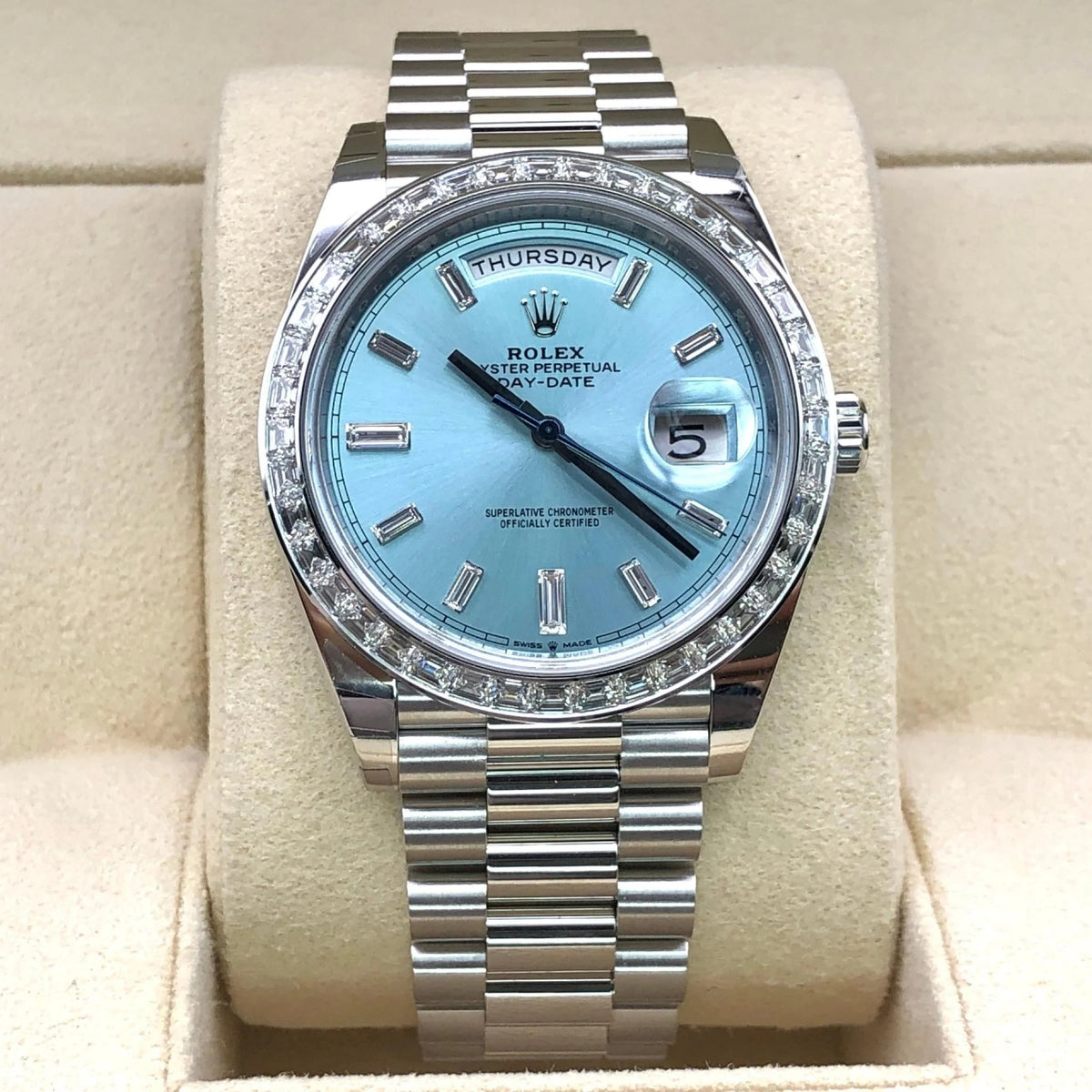 🔥Hot Sale🔥【1:1 Super Clone】 Day-Date 40mm 228396TBR-0002 Ice Blue Diamonds Dial