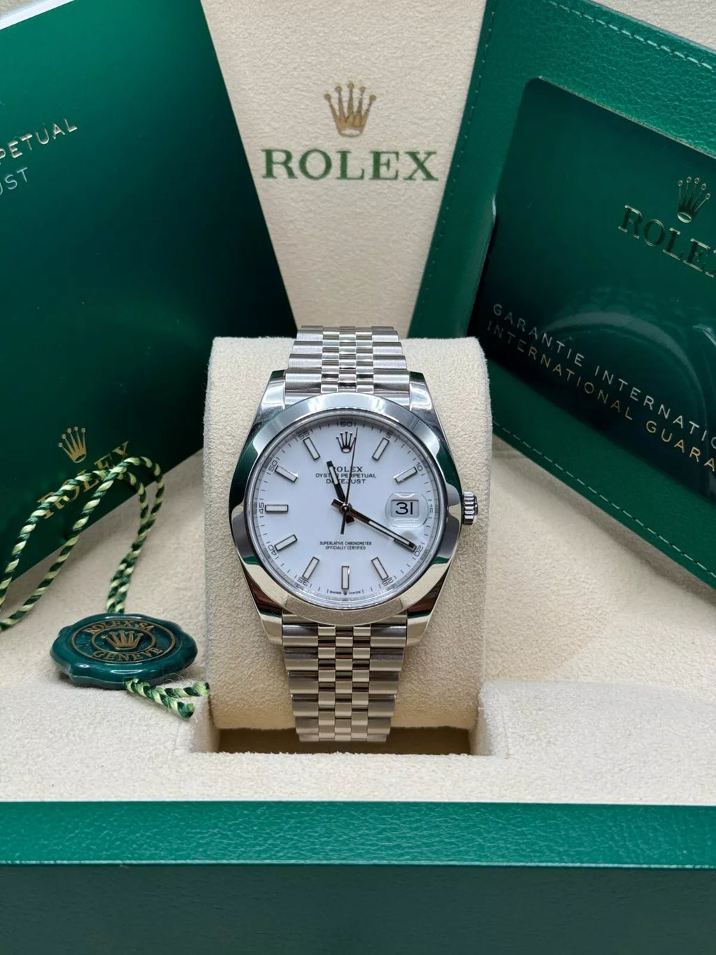 【1:1 Super Clone】  Datejust 41mm 126300 White Index Oyster Stainless Steel Watch