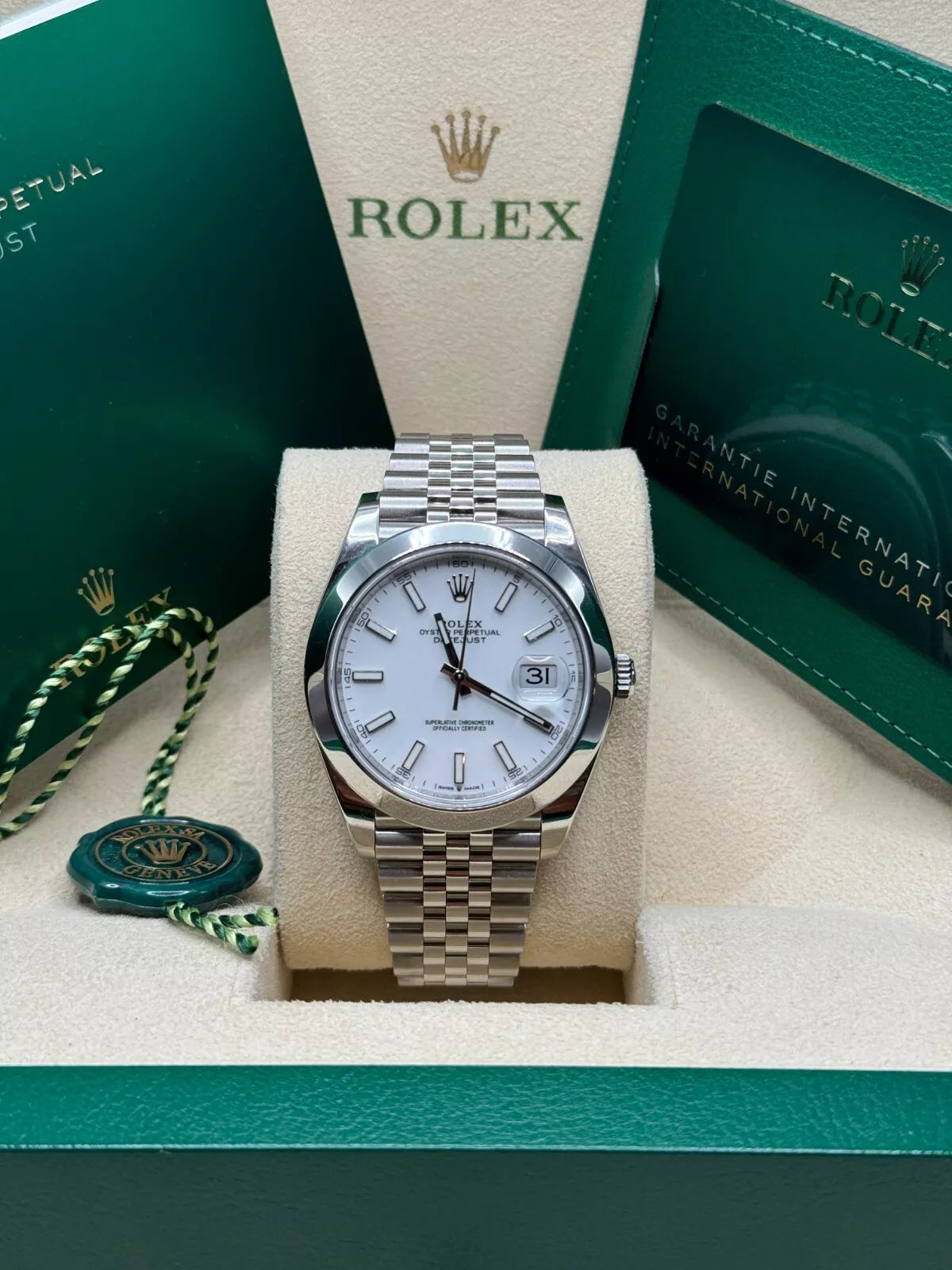 【1:1 Super Clone】  Datejust 41mm 126300 White Index Oyster Stainless Steel Watch